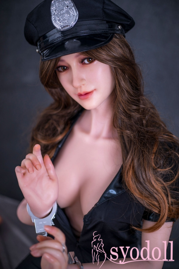 E-Cup Luxus 170cm Silikon Dolls weibliche Polizistin